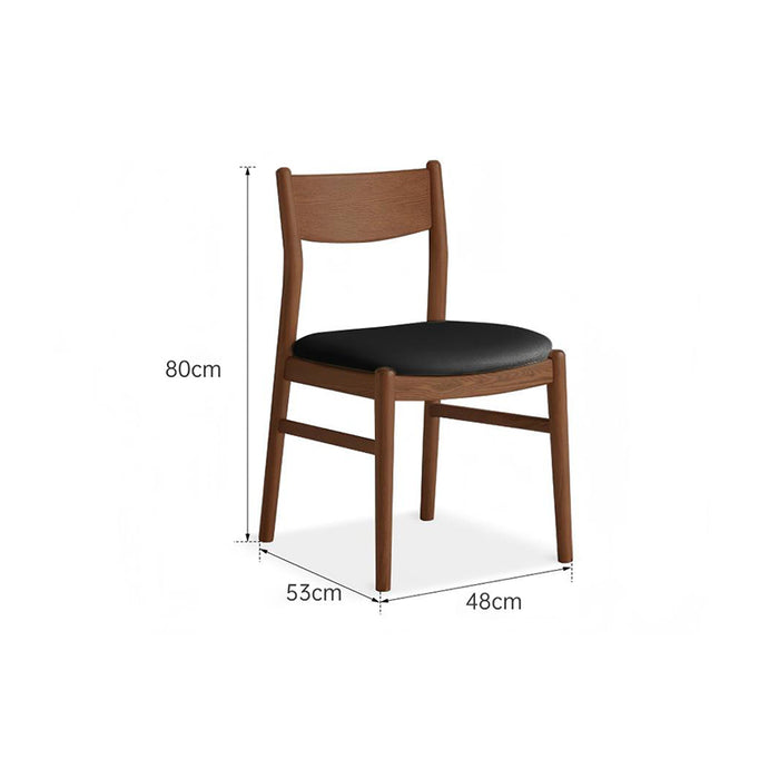 Cecilia Armless FAS-Graded Solid American Oak Wood Chair/Dining Chair with Upholstered Seat Cushion