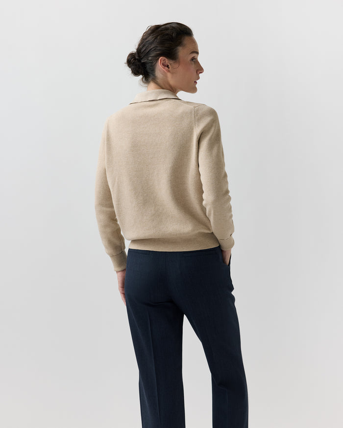 Connor Sweater in Crema Cotton/Silk