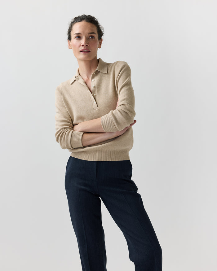 Connor Sweater in Crema Cotton/Silk