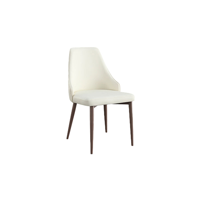 Cosmie PU Leather Dining Chair/Contemporary/Steel Legs/White Seat