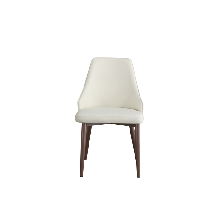 Cosmie PU Leather Dining Chair/Contemporary/Steel Legs/White Seat