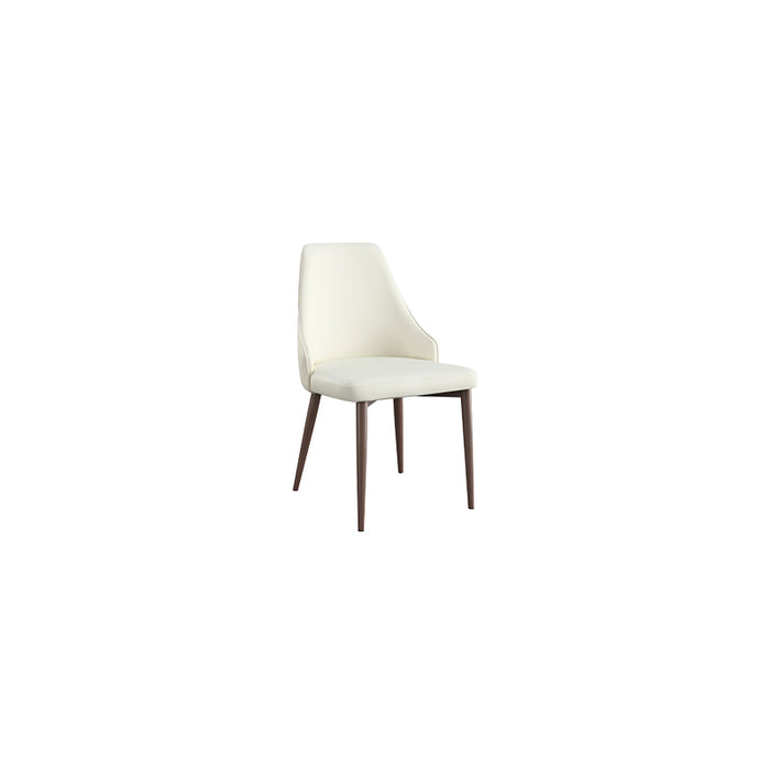 Cosmie PU Leather Dining Chair/Contemporary/Steel Legs/White Seat