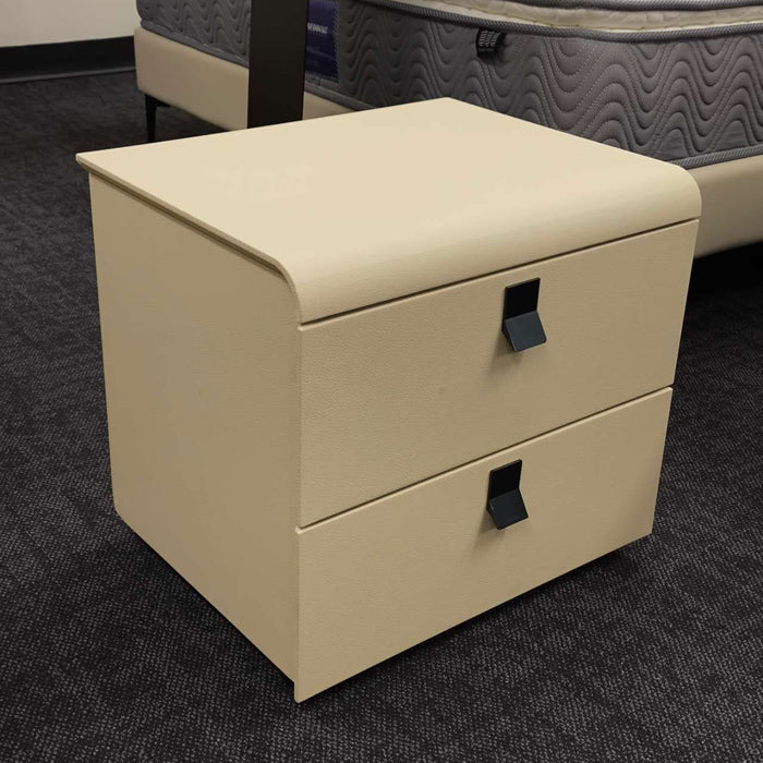 Dashiona Premium PU Leather Bedside Table with Drawers
