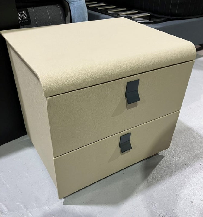 Dashiona Premium PU Leather Bedside Table with Drawers