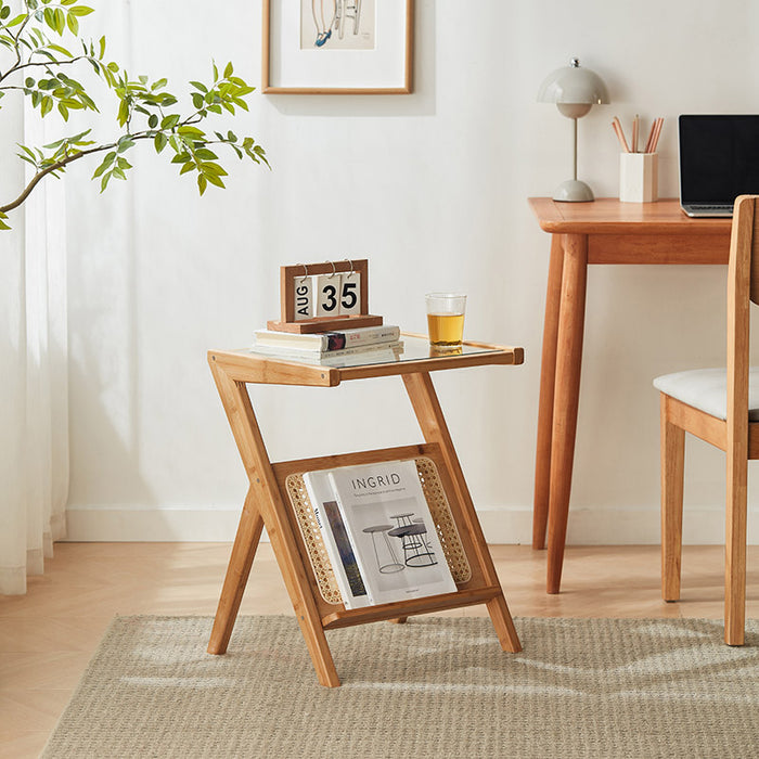 Dawson Z-shaped Bamboo Frame Side Table Multiple Color