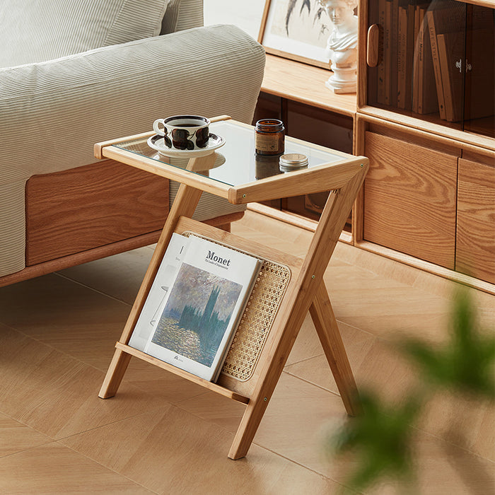 Dawson Z-shaped Bamboo Frame Side Table Multiple Color