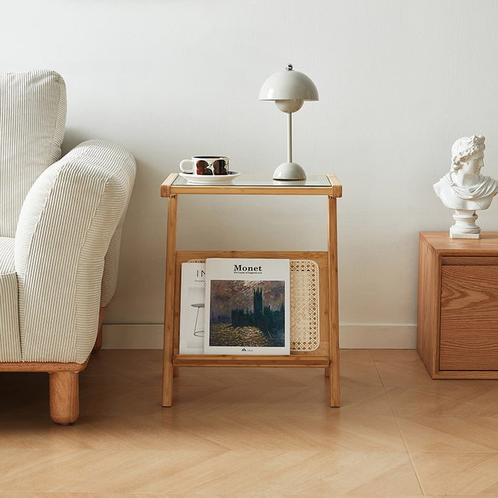 Dawson Z-shaped Bamboo Frame Side Table Multiple Color