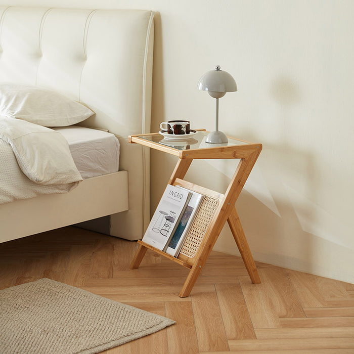 Dawson Z-shaped Bamboo Frame Side Table Multiple Color