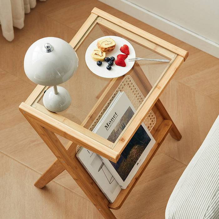 Dawson Z-shaped Bamboo Frame Side Table Multiple Color