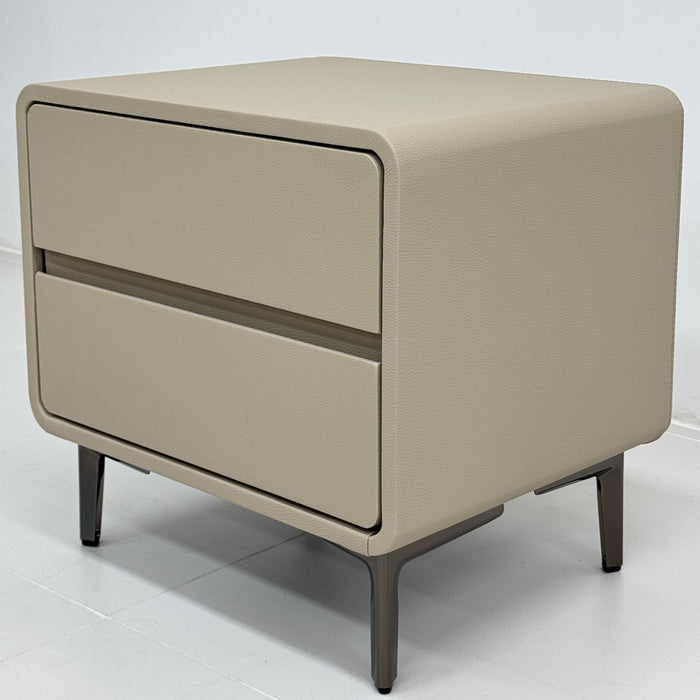 Dayisa Premium PU Leather Bedside Table with Drawers/Night Stand with Storage