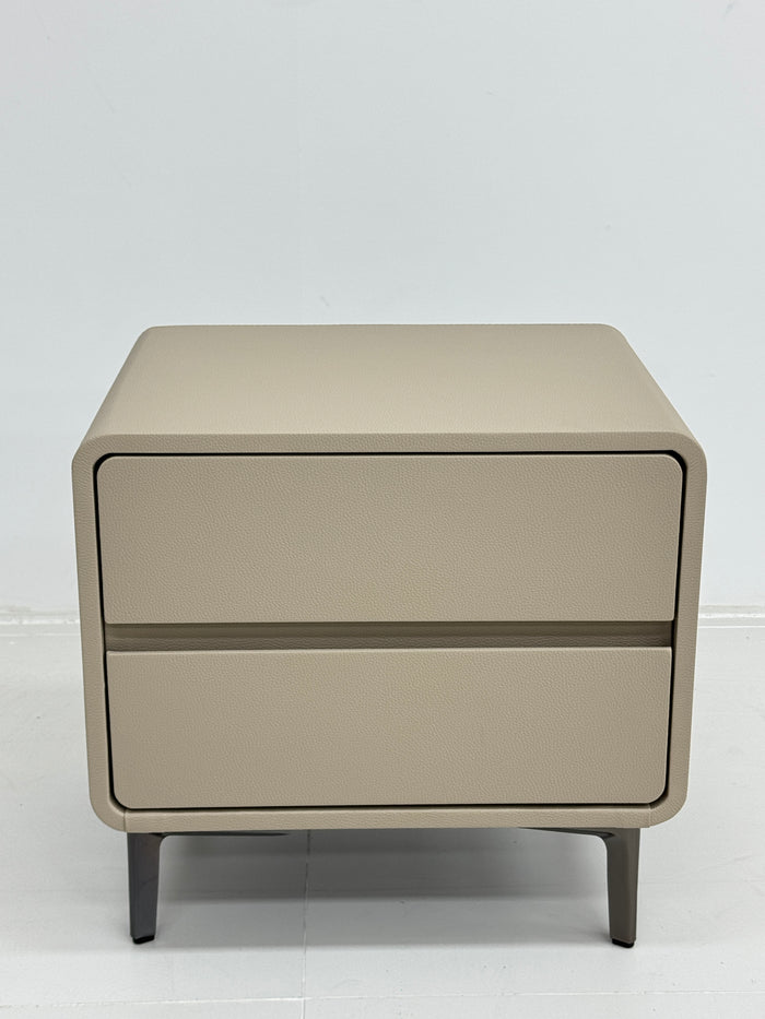 Dayisa Premium PU Leather Bedside Table with Drawers/Night Stand with Storage