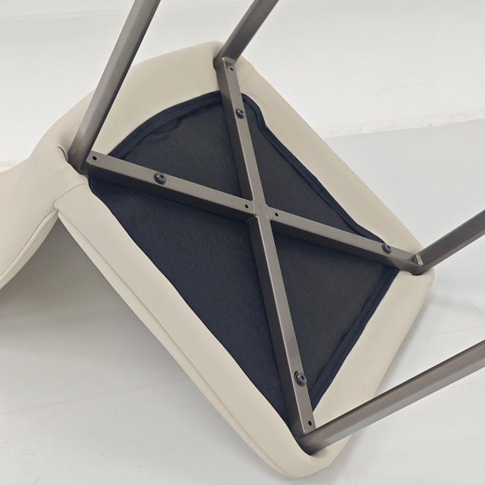 Dining Chairs PU Leather Padded Seat /Carbon Steel Frame/High-resilience Foam