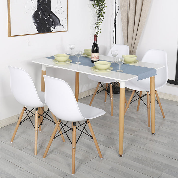 Diningset-A09 / White Dining Table 1.5M/MDF with 4 chairs
