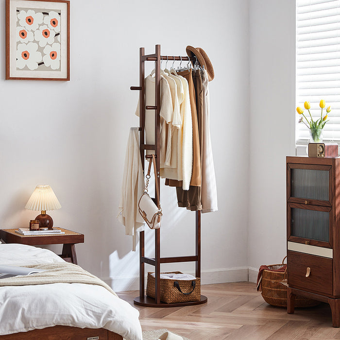 Donovan Rubberwood Clothing Racks Hanger/Stylish Entryway Coat Rack with Shelf Multiple Size