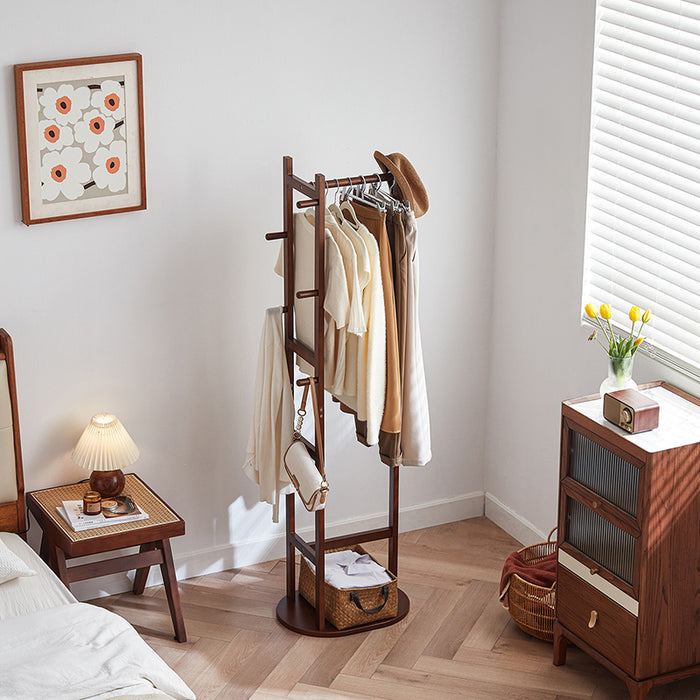 Donovan Rubberwood Clothing Racks Hanger/Stylish Entryway Coat Rack with Shelf Multiple Size
