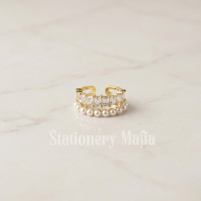 Double Band Pearl Ring