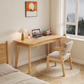 Draylen Natural Color Solid Wood Study Desk with Drawers/Rubberwood/Curved/1M/1.2M