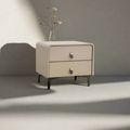 Dulcia Premium PU Leather Bedside Table with Drawers