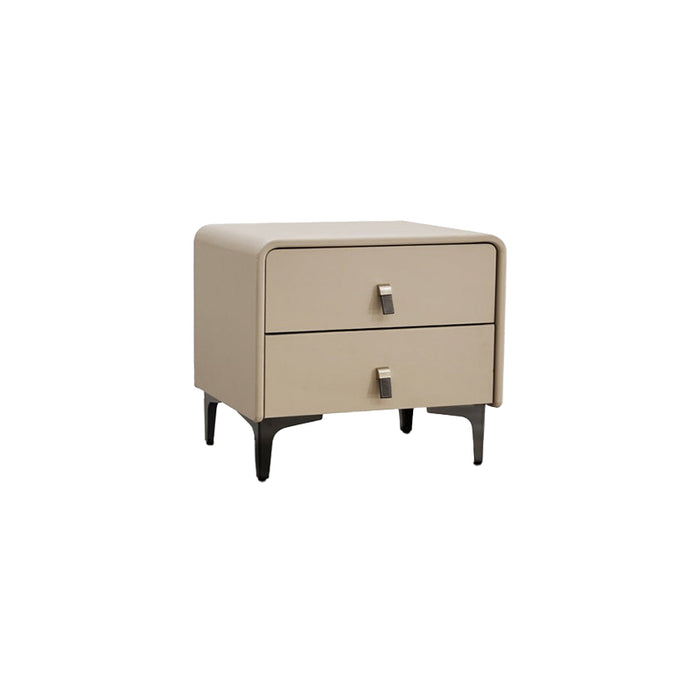Dulcia Premium PU Leather Bedside Table with Drawers