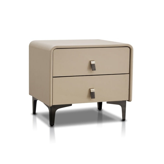 Dulcia Premium PU Leather Bedside Table with Drawers