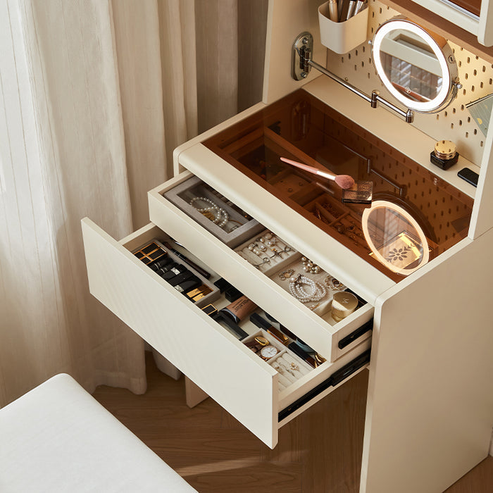 Duncan 0.5m/0.6m/0.8m Dressing Table Bedside Tables Set With Drawer/Mirror/Stool