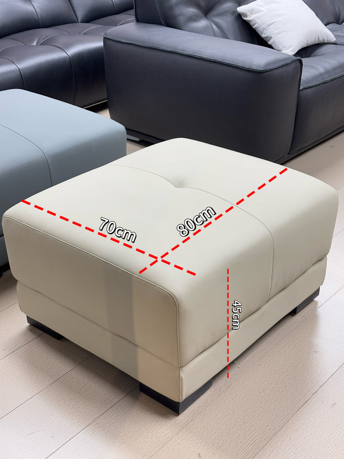 Eco Leather Sofa Footrest Solid Wood Frame High Resilience Foam