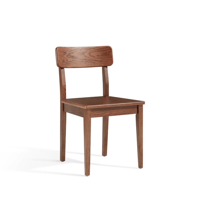 Edele Walnut Color Solid Timber Dining Chair with Subtle Curved Backrest