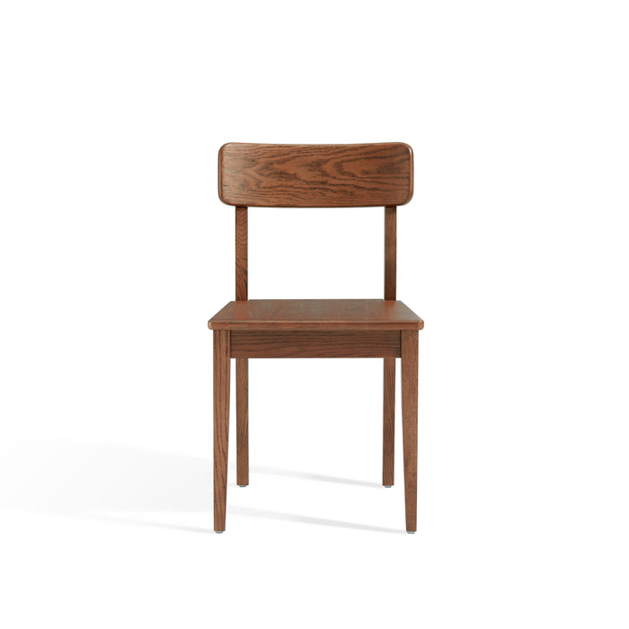 Edele Walnut Color Solid Timber Dining Chair with Subtle Curved Backrest