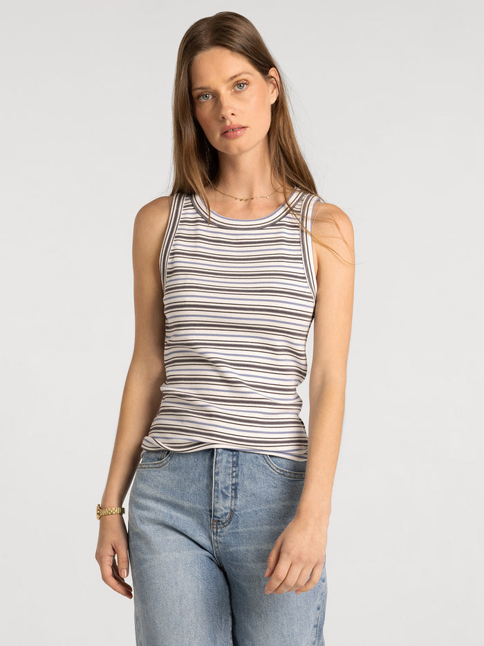 WHITE MULTI STRIPE / XS