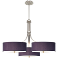 Eggplant Faux Silk 36wide Triple Shade Pendant