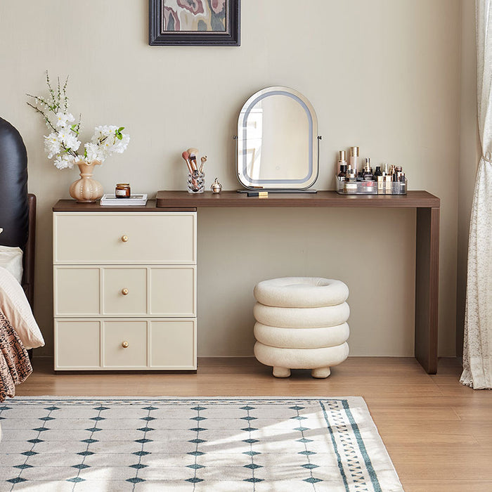 White & Walnut / SET / 3-drawer