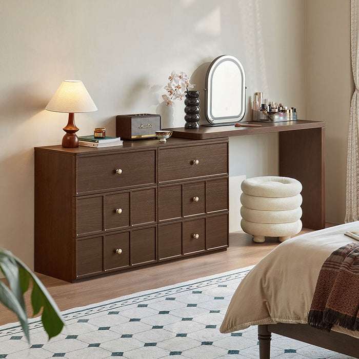 Eloise 3-Drawer/6-Drawer Single Bedroom Vanity Table with Drawer/Stool/Mirror Dressing Table Set