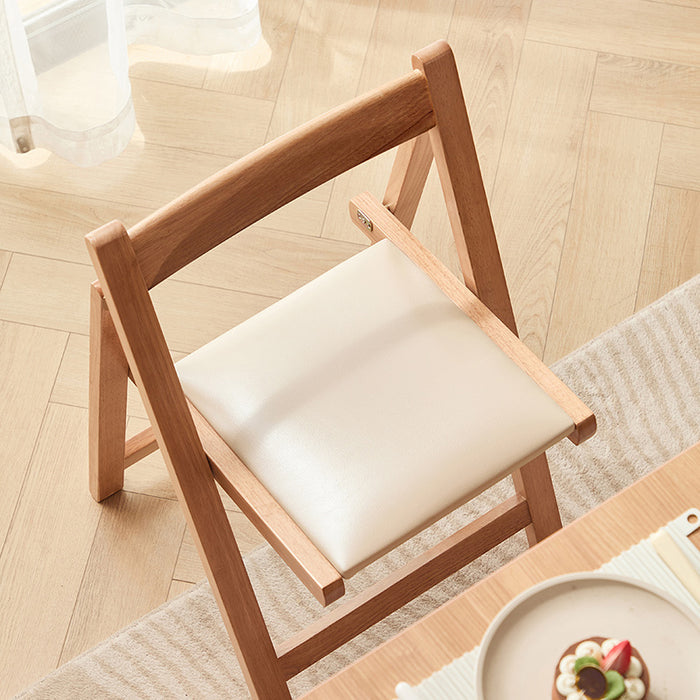 Emma Rubberwood Foldable Dining Chair with Upholstered Seat Cushion