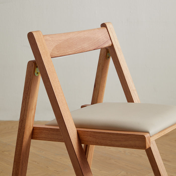 Emma Rubberwood Foldable Dining Chair with Upholstered Seat Cushion