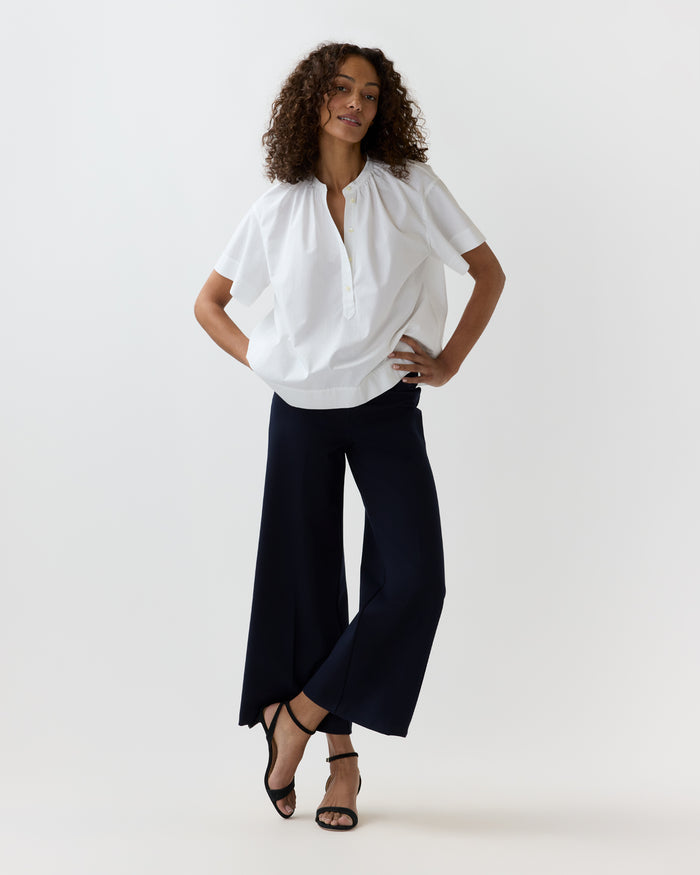Estee Top in White Poplin
