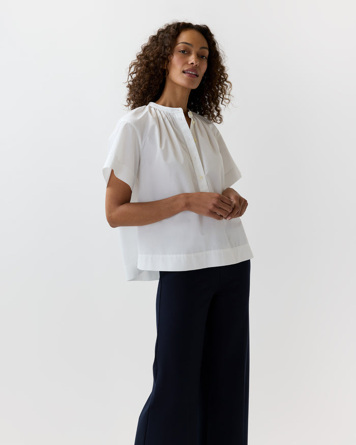 Estee Top in White Poplin