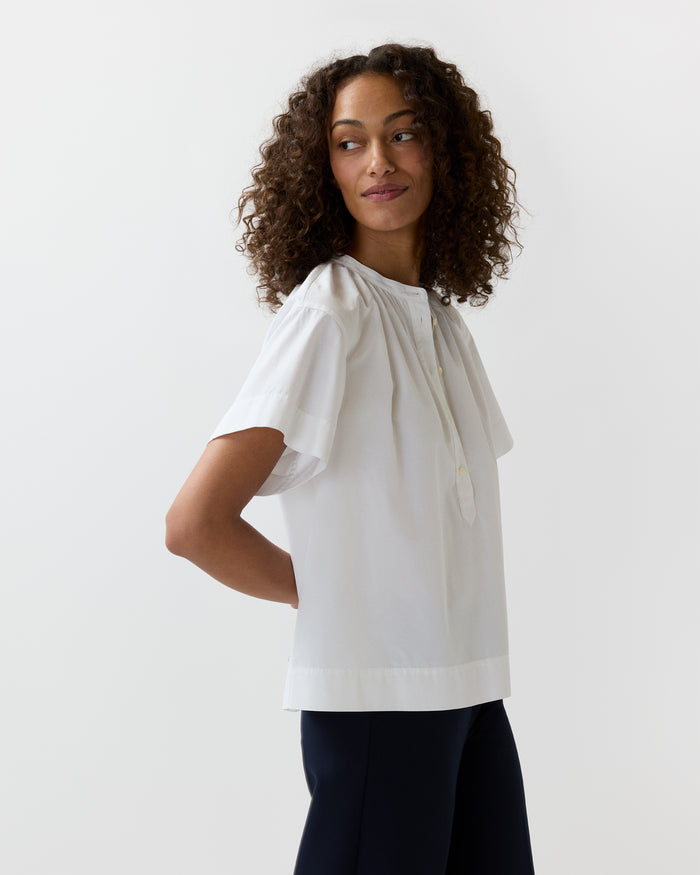 Estee Top in White Poplin