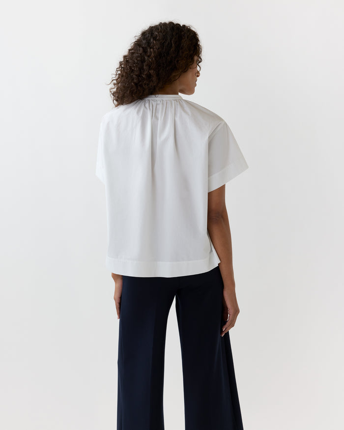 Estee Top in White Poplin