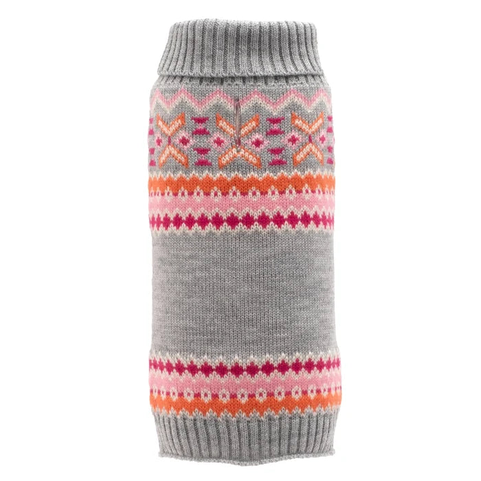 Fairisle Turtleneck Sweater in Pink