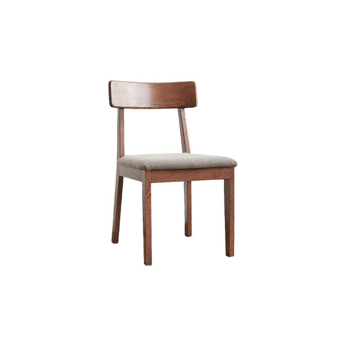 FAS-Graded Solid Timber Curved Back Dining Chair with Fabric Upholstered Seat Cushion