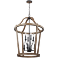 Feiss F3040 8wow Lorenz 8 Light Chandelier In Weathered Oak Wood