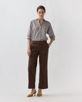 Frankie Cropped Pant in Chocolate Stretch Twill