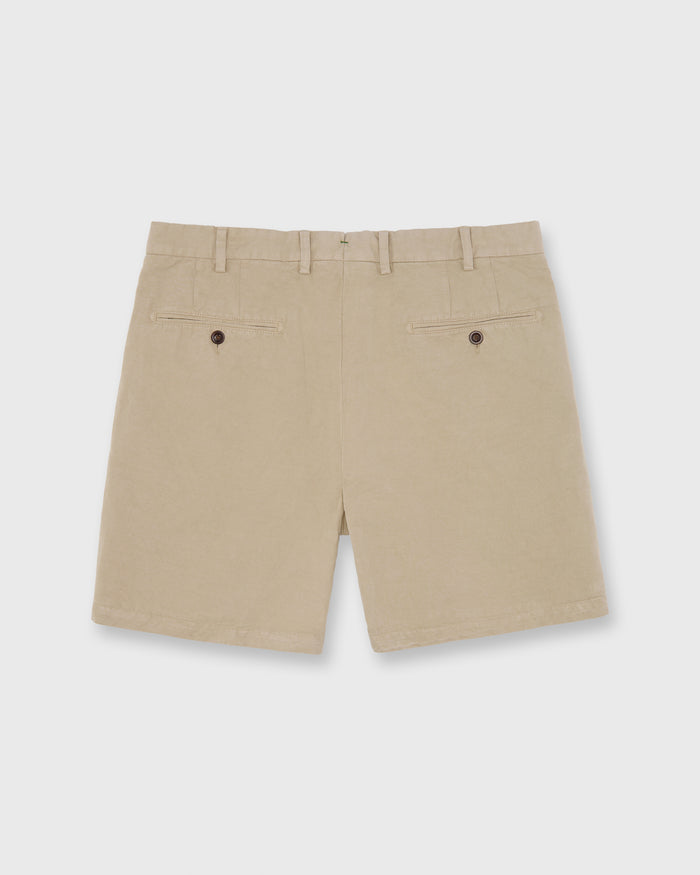 Garment-Dyed Short in Sand Cotolino Twill