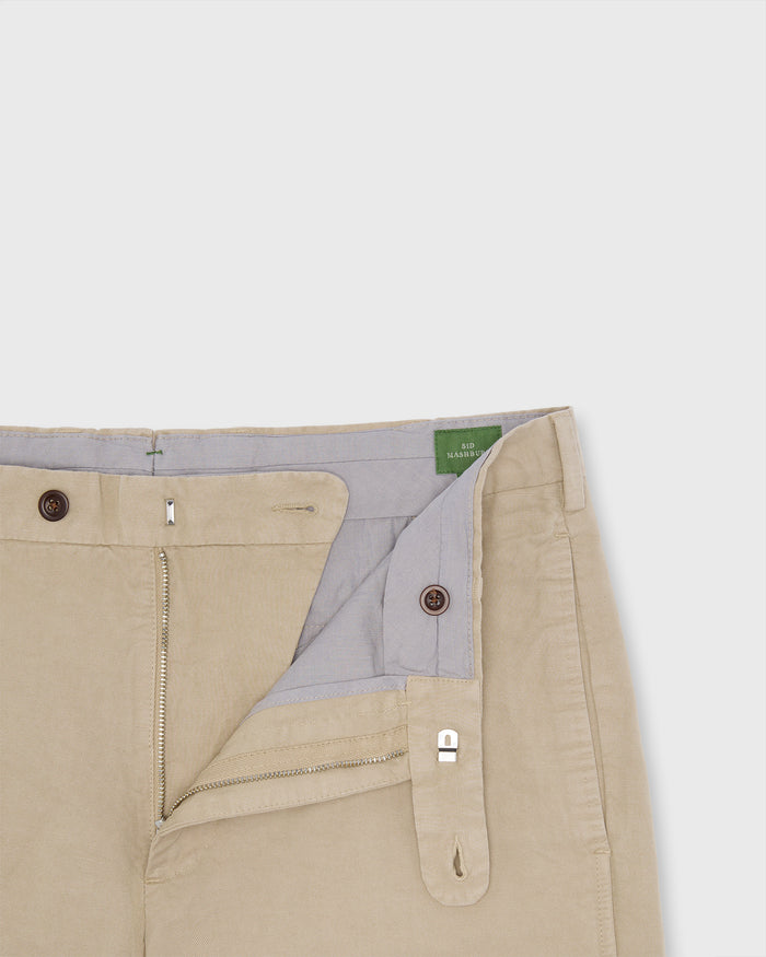 Garment-Dyed Short in Sand Cotolino Twill