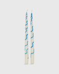 Hand-Painted Taper Candles (Set of 2) in Blue