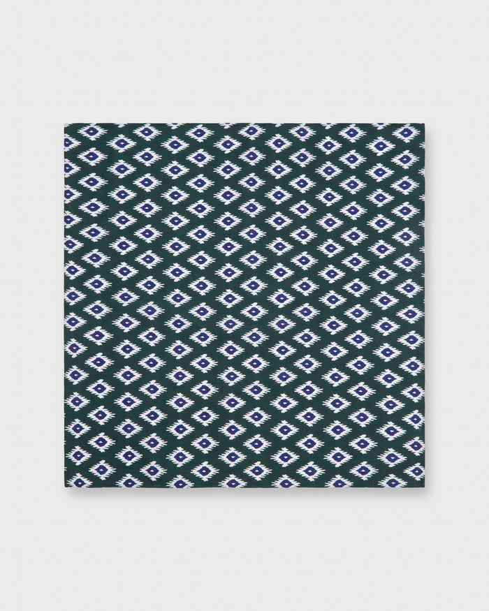 Cotton Print Pocket Square Forest Aztec