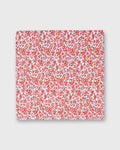 Hand-Rolled Cotton Pocket Square in Red/White Multi Chamomile Liberty Fabric
