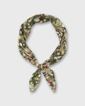 Hand-Rolled Silk Anyway Scarf in Olive/Rose The West Garden Liberty Fabric