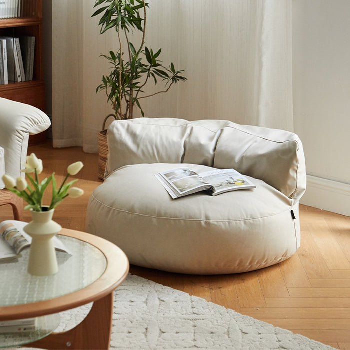 Holly Single Tech Fabric Round Sofa/Lazy Sofa White