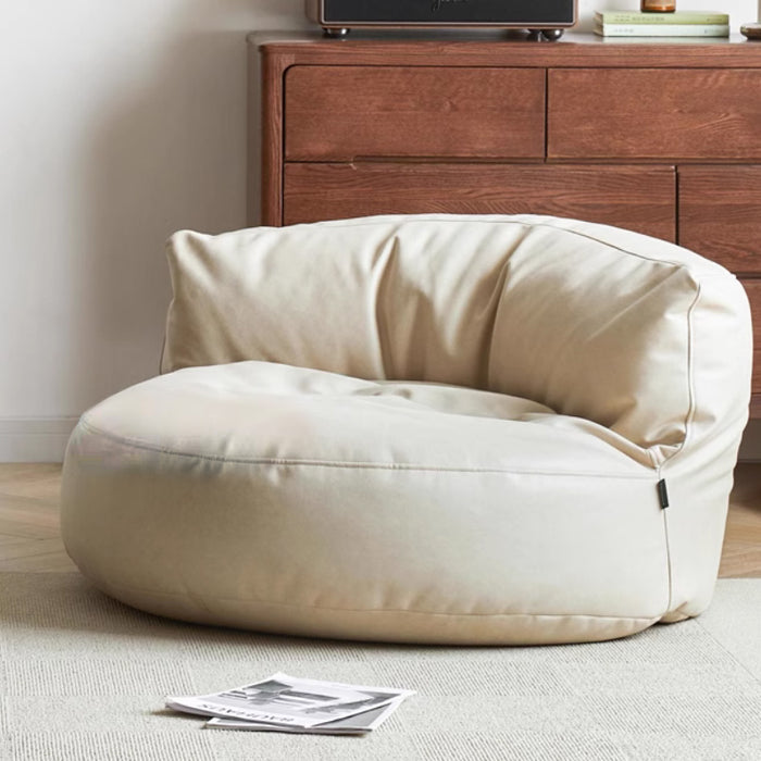 Holly Single Tech Fabric Round Sofa/Lazy Sofa White